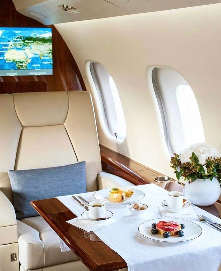 Morning service in flight